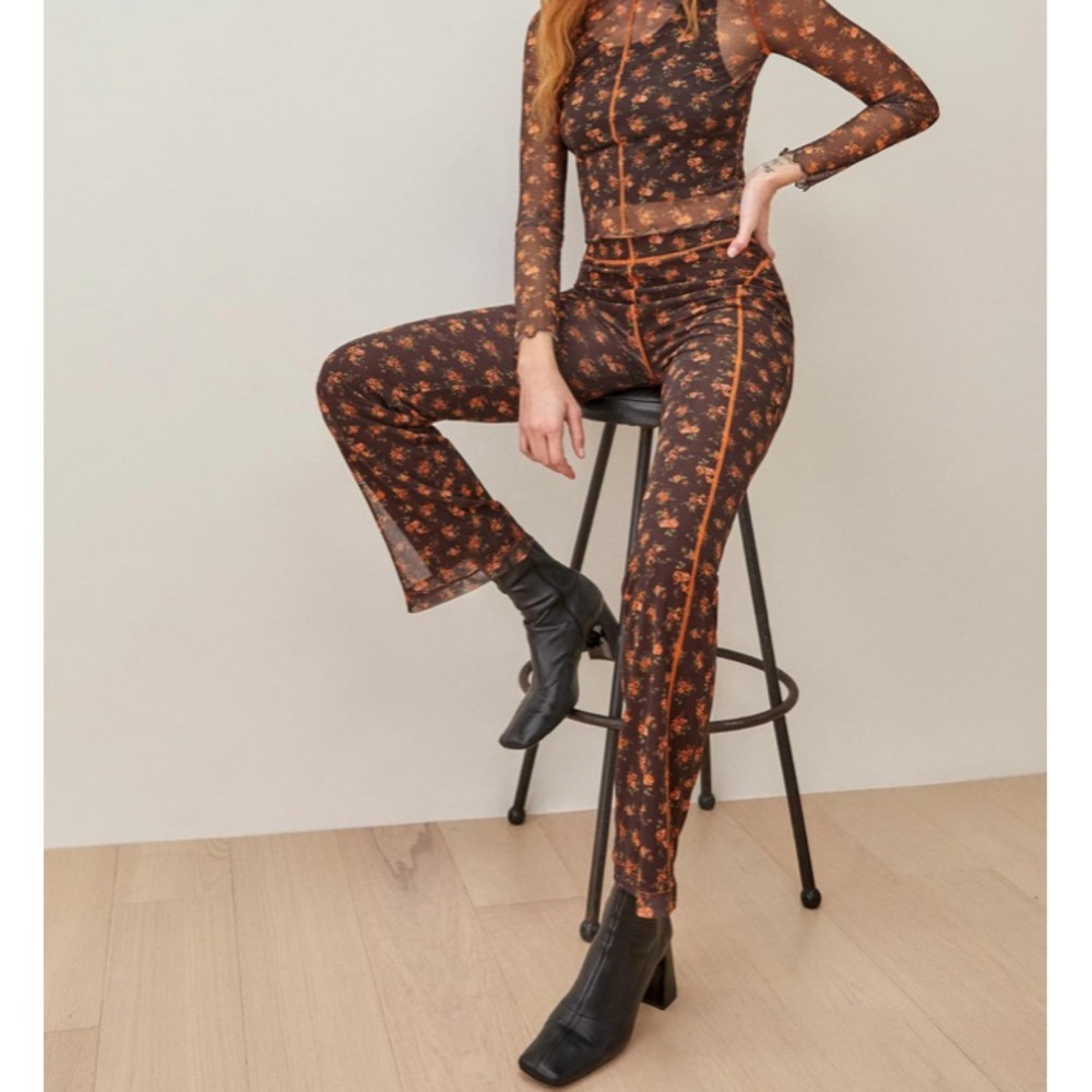 Reformation Pants | Curson Pant Brown Floral – Womens Size Small